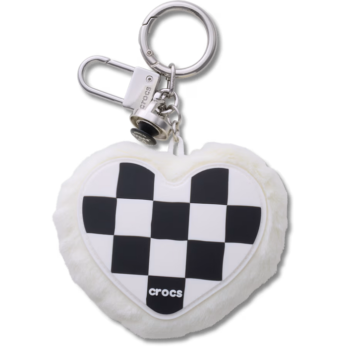 Checkered Heart Bag Charm