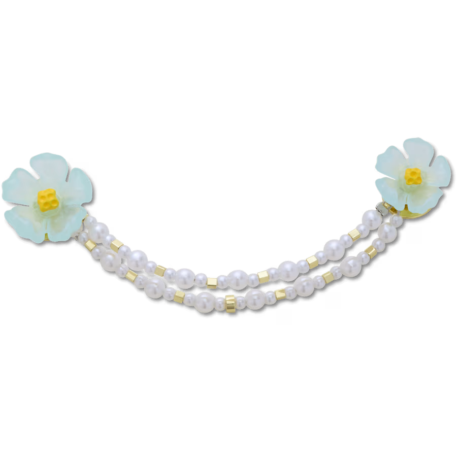 Blue Flower and Pearl Chain