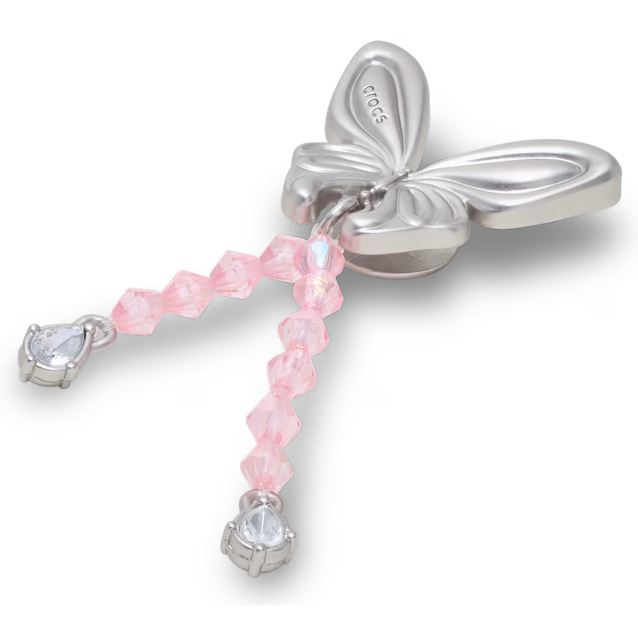Silver Beaded Meta Butterfly