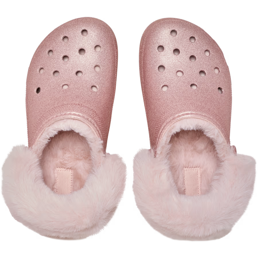 Classic Platform Fuzz Lined Glitter Clog
