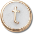 Tiny Pearlized Letter T