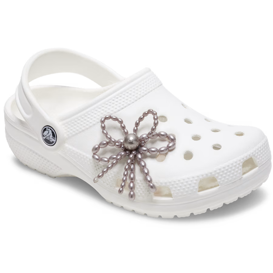 Grey Pearl Beaded Bow